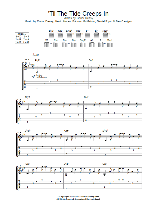 Download The Thrills 'Til The Tide Creeps In Sheet Music and learn how to play Guitar Tab PDF digital score in minutes