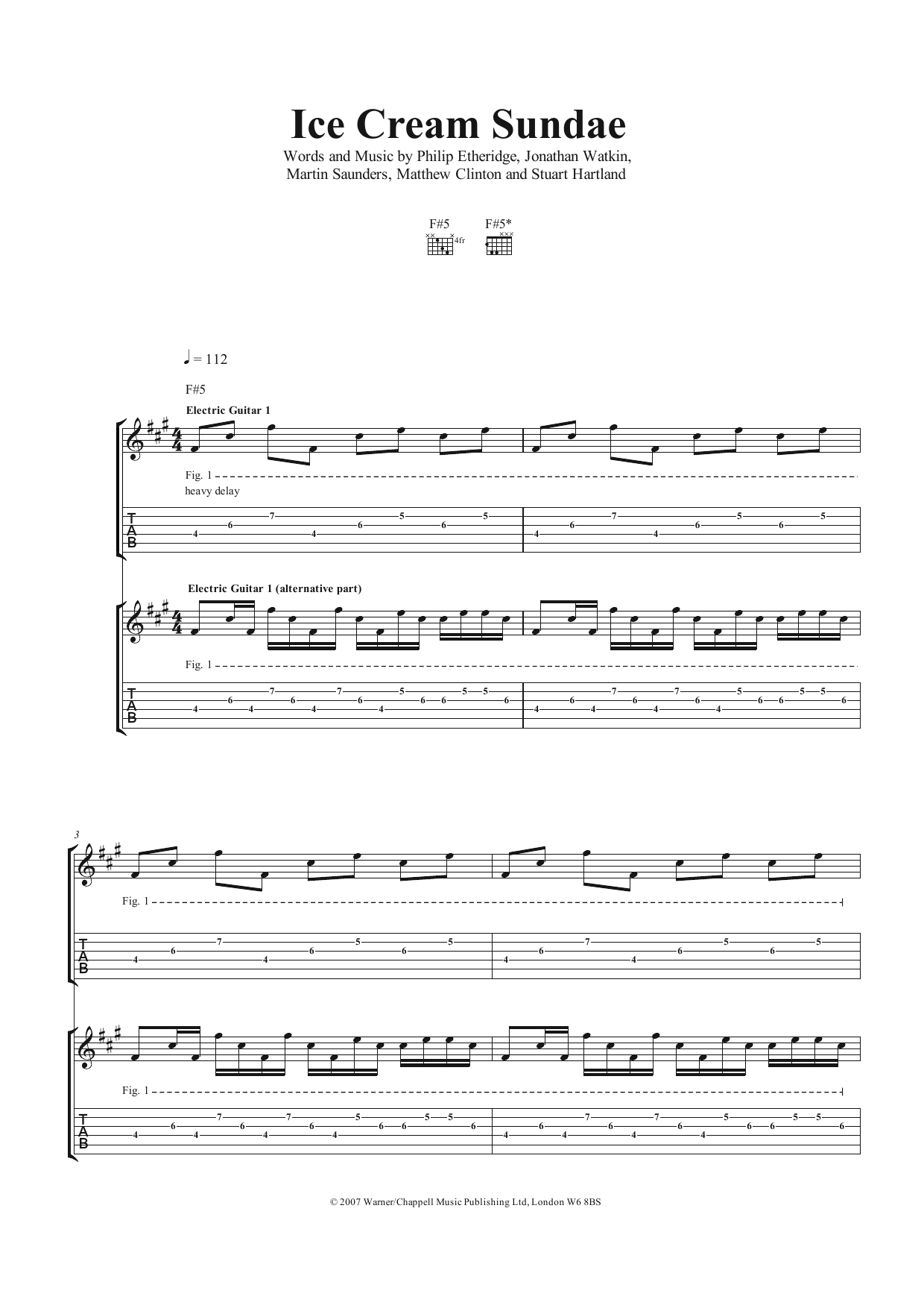 Download The Twang Ice Cream Sundae Sheet Music and learn how to play Guitar Tab PDF digital score in minutes