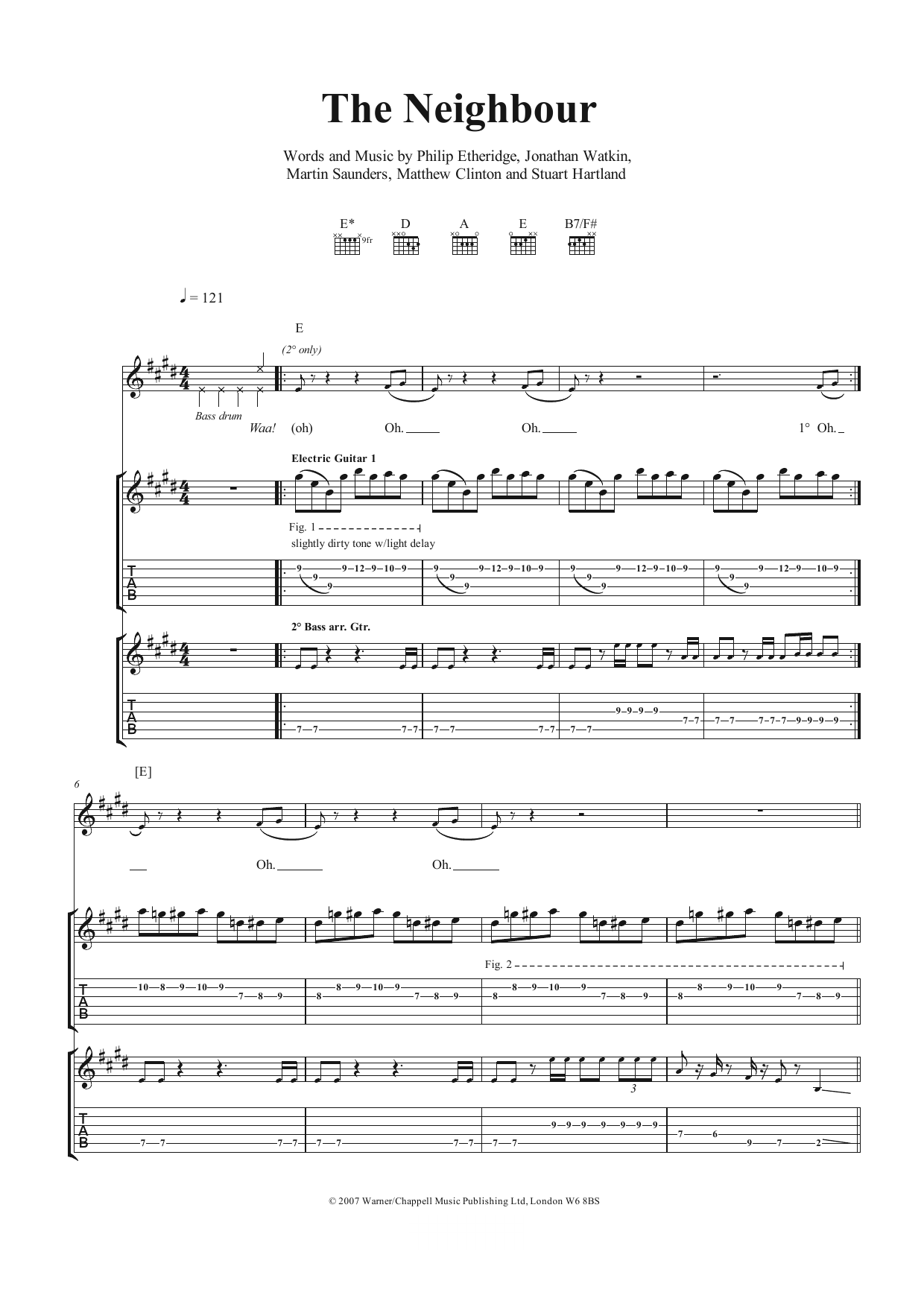 Download The Twang The Neighbour Sheet Music and learn how to play Guitar Tab PDF digital score in minutes