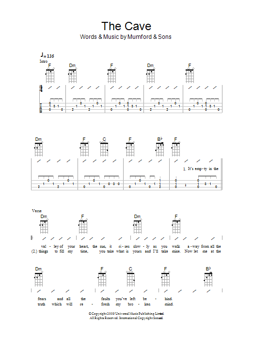 Download The Ukuleles The Cave Sheet Music and learn how to play Ukulele with strumming patterns PDF digital score in minutes