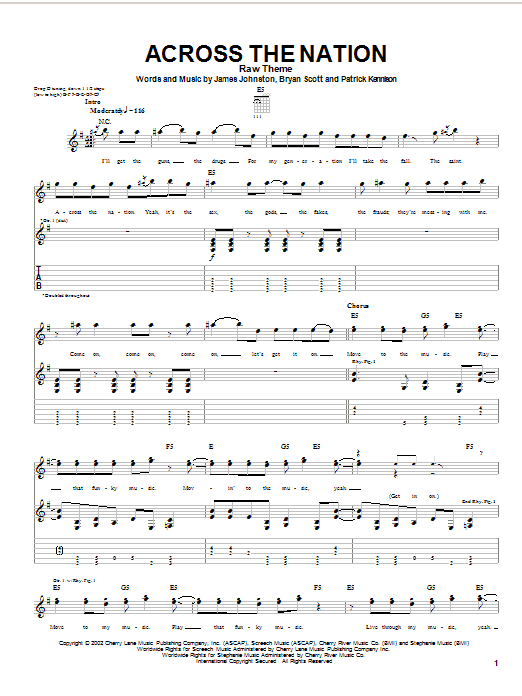 Download The Union Underground Across The Nation Sheet Music and learn how to play Guitar Tab PDF digital score in minutes