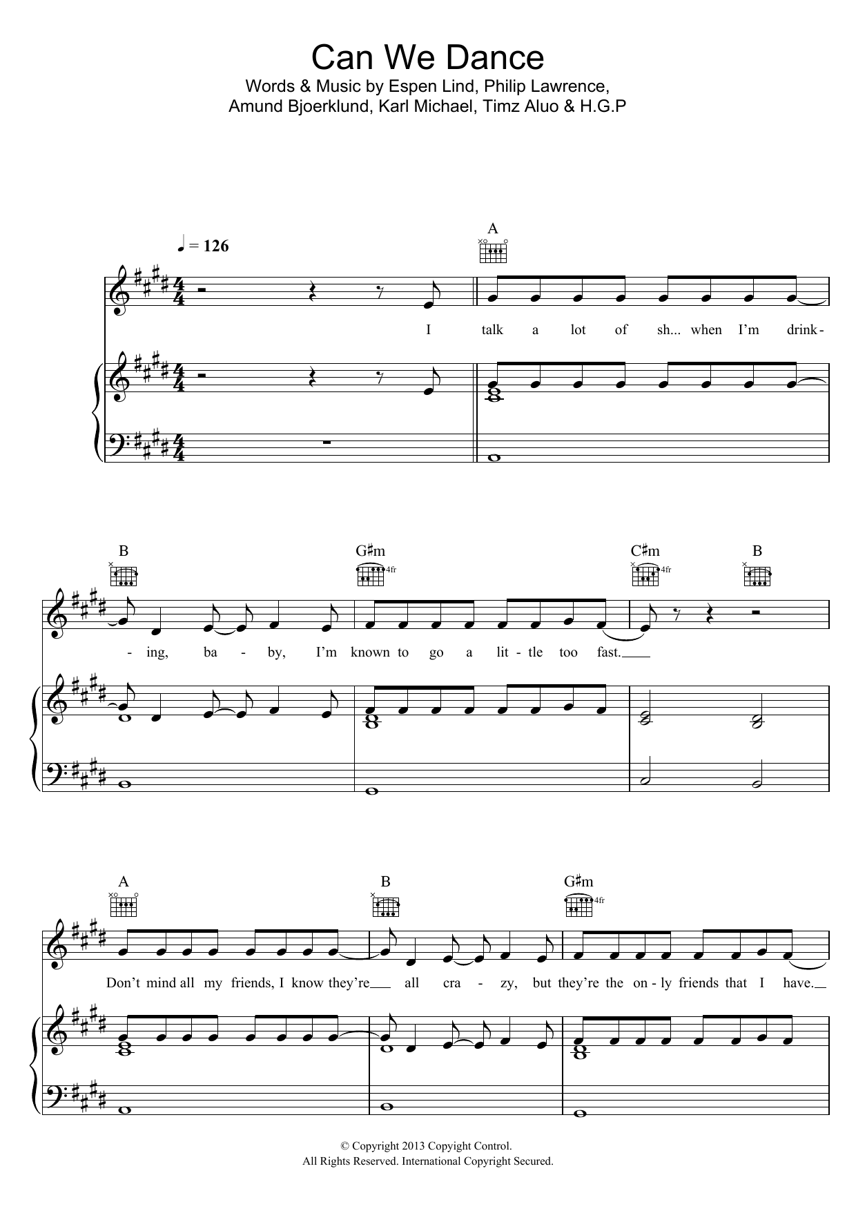 Download The Vamps Can We Dance Sheet Music and learn how to play Piano, Vocal & Guitar (Right-Hand Melody) PDF digital score in minutes