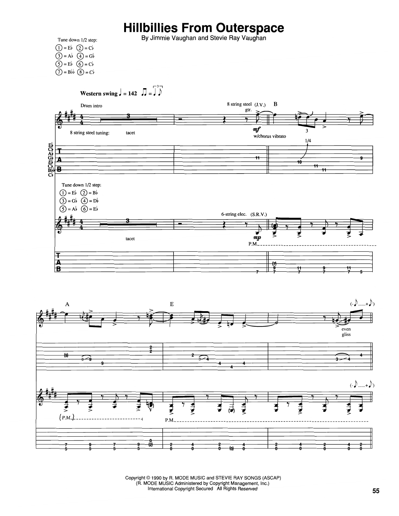 Download The Vaughan Brothers Hillbilly From Outerspace Sheet Music and learn how to play Guitar Tab PDF digital score in minutes