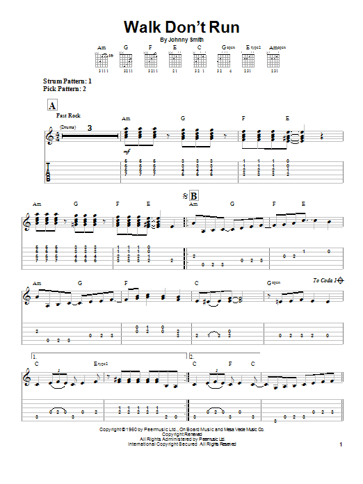 Download The Ventures Walk Don't Run Sheet Music and learn how to play Ukulele Ensemble PDF digital score in minutes