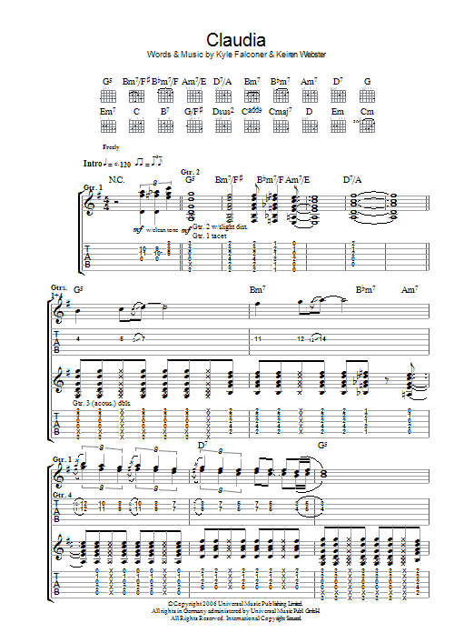 Download The View Claudia Sheet Music and learn how to play Guitar Tab PDF digital score in minutes