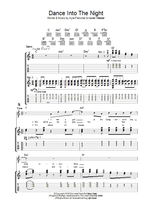 Download The View Dance Into The Night Sheet Music and learn how to play Guitar Tab PDF digital score in minutes