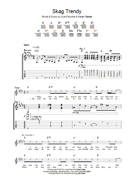 Download The View Skag Trendy Sheet Music and learn how to play Guitar Tab PDF digital score in minutes