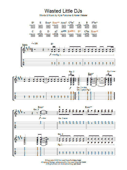 Download The View Wasted Little DJs Sheet Music and learn how to play Piano, Vocal & Guitar PDF digital score in minutes