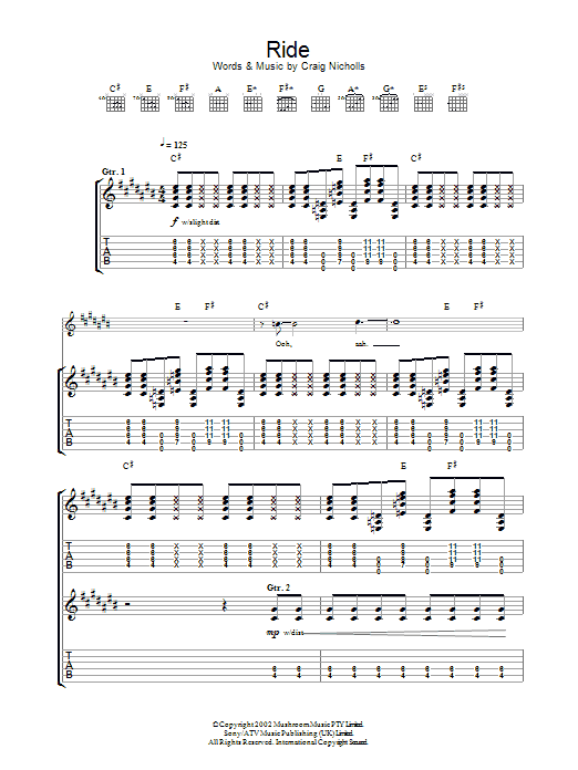 Download The Vines Ride Sheet Music and learn how to play Guitar Tab PDF digital score in minutes