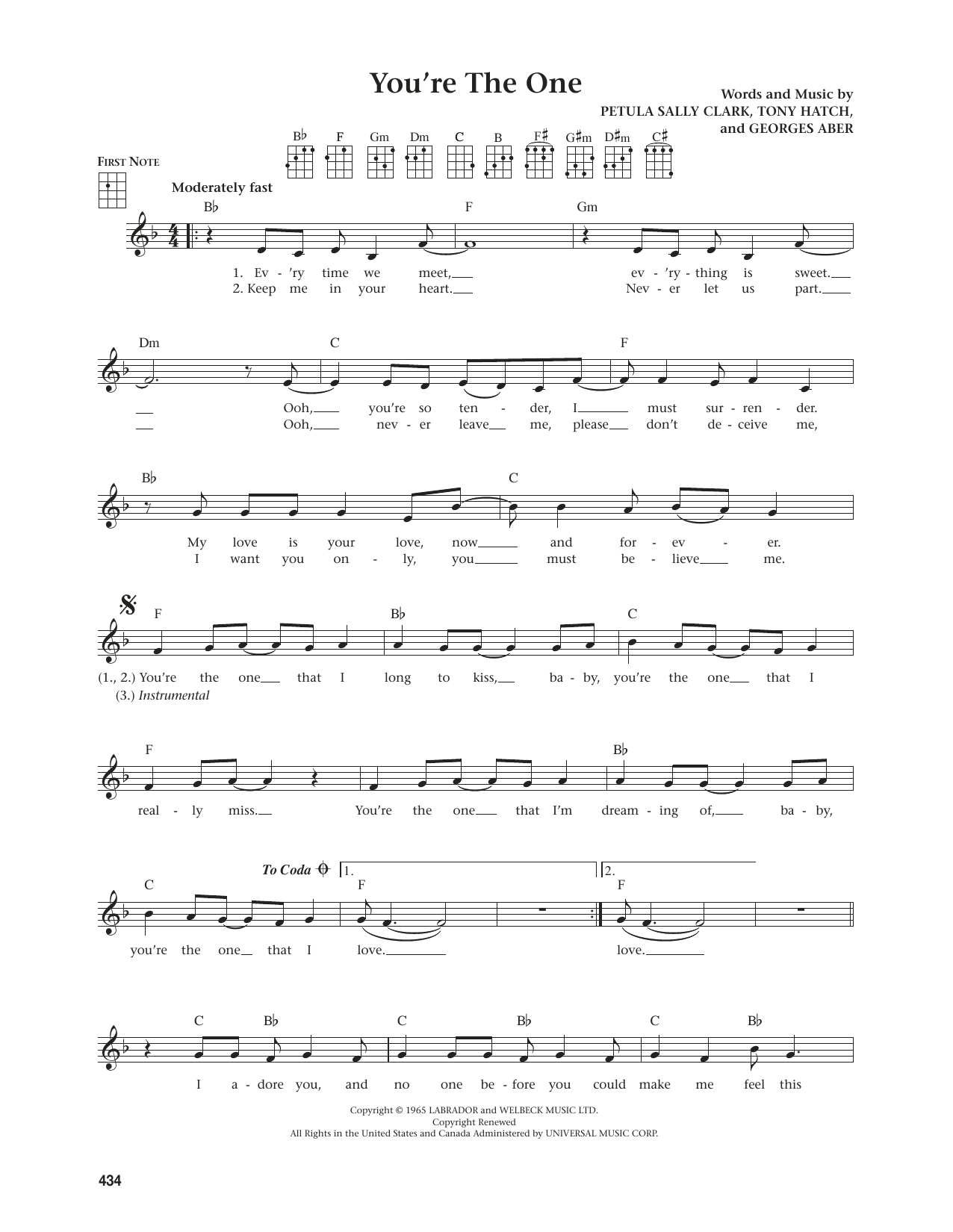 Download The Vogues You're The One (from The Daily Ukulele) (arr. Jim Beloff) Sheet Music and learn how to play Ukulele PDF digital score in minutes