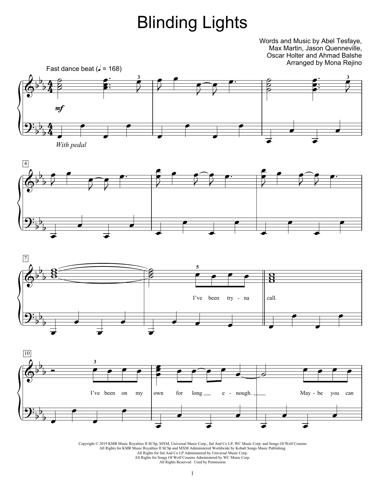 Download The Weeknd Blinding Lights (arr. Mona Rejino) Sheet Music and learn how to play Educational Piano PDF digital score in minutes