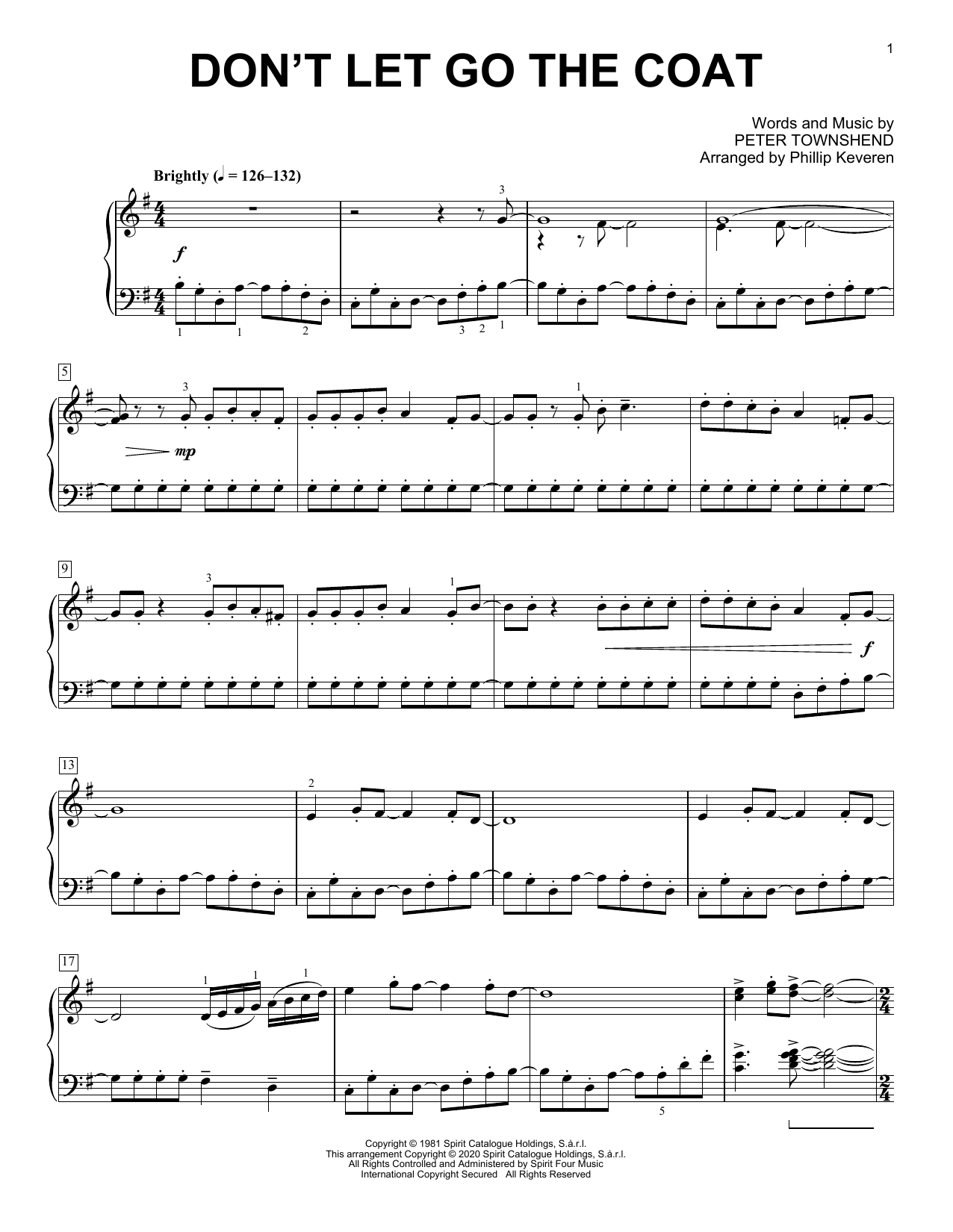 Download The Who Don't Let Go The Coat [Classical version] (arr. Phillip Keveren) Sheet Music and learn how to play Piano Solo PDF digital score in minutes