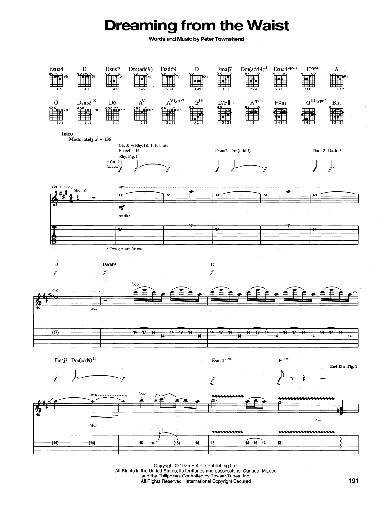 Download The Who Dreaming From The Waist Sheet Music and learn how to play Lyrics & Chords PDF digital score in minutes