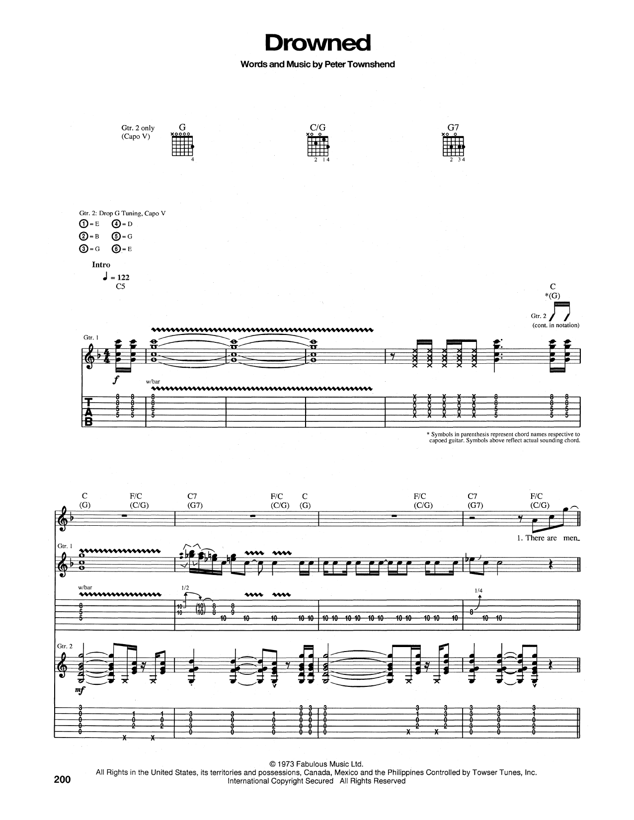 Download The Who Drowned Sheet Music and learn how to play Guitar Tab PDF digital score in minutes