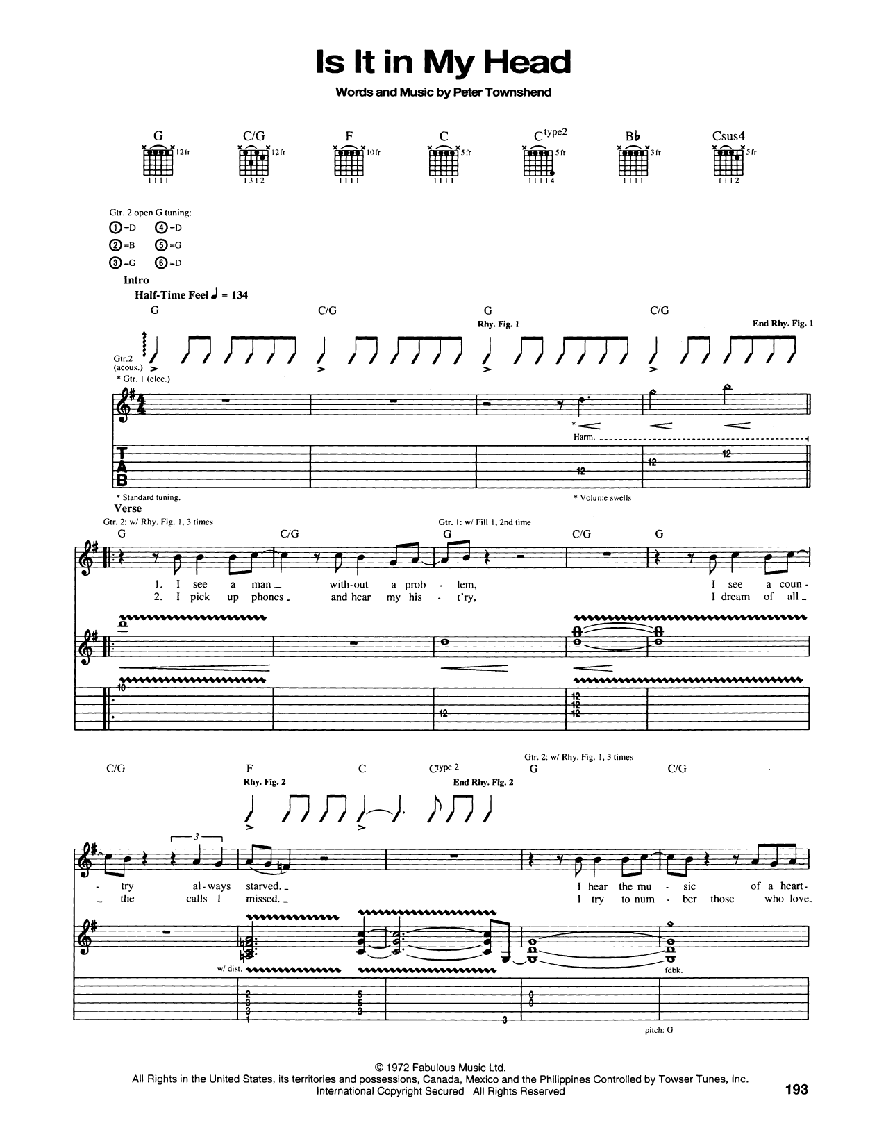 Download The Who Is It In My Head Sheet Music and learn how to play Guitar Tab PDF digital score in minutes