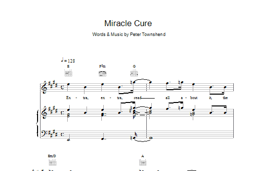 Download The Who Miracle Cure Sheet Music and learn how to play Piano, Vocal & Guitar (Right-Hand Melody) PDF digital score in minutes