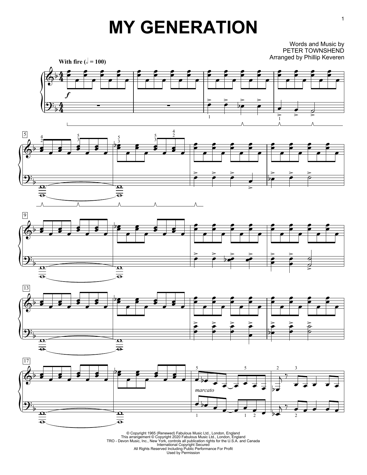 Download The Who My Generation [Classical version] (arr. Phillip Keveren) Sheet Music and learn how to play Piano Solo PDF digital score in minutes