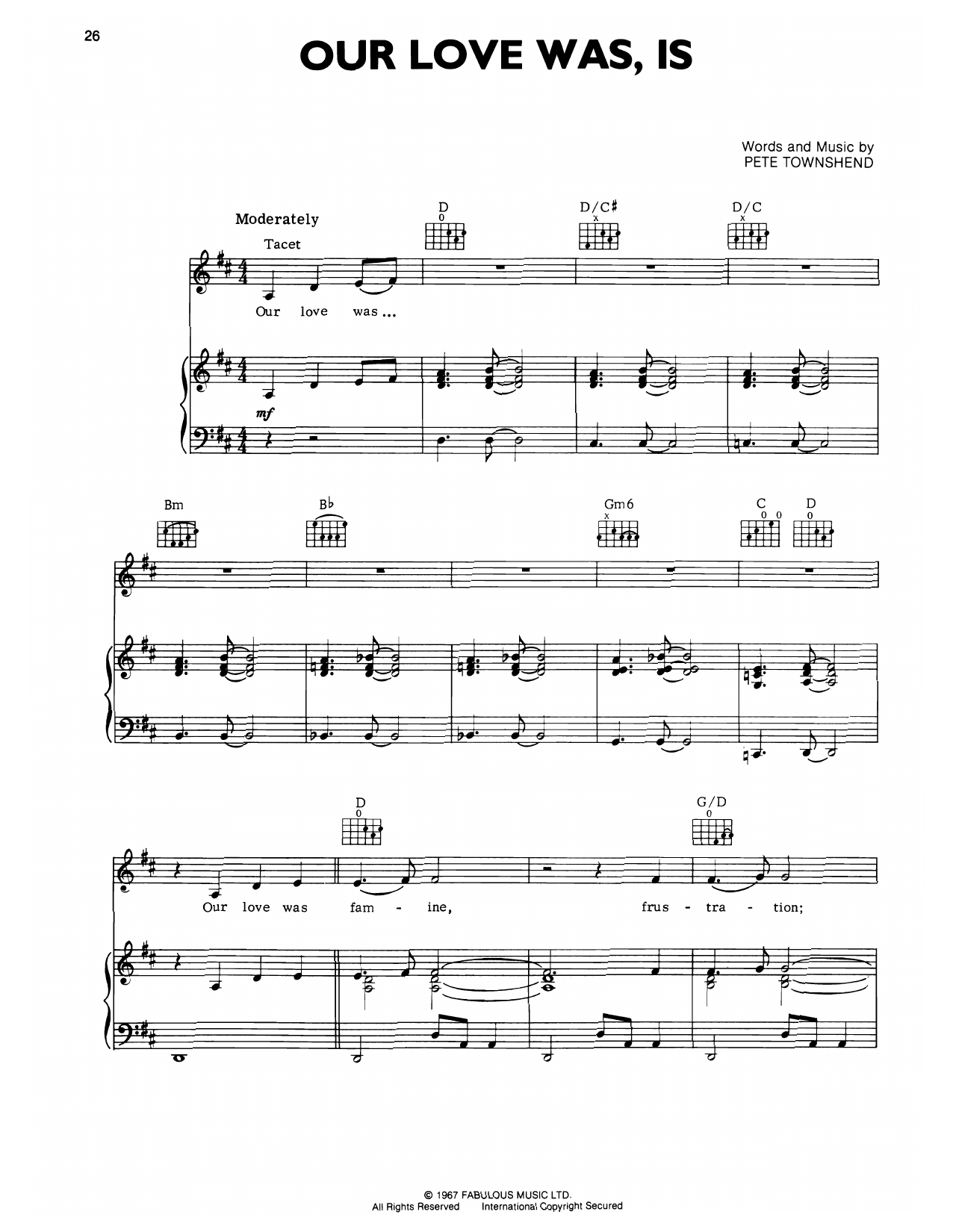 Download The Who Our Love Was Sheet Music and learn how to play Piano, Vocal & Guitar Chords (Right-Hand Melody) PDF digital score in minutes