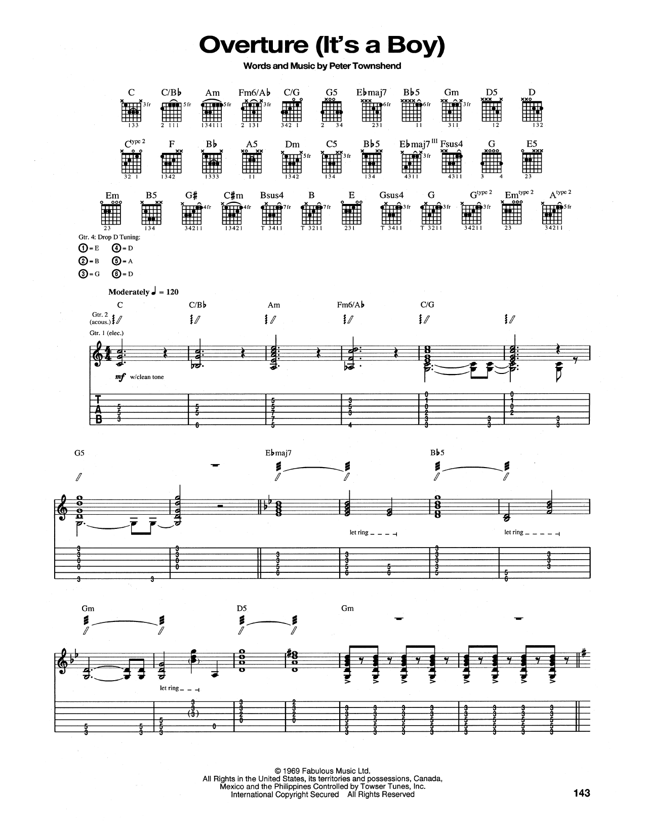 Download The Who Overture (It's A Boy) Sheet Music and learn how to play Guitar Tab PDF digital score in minutes