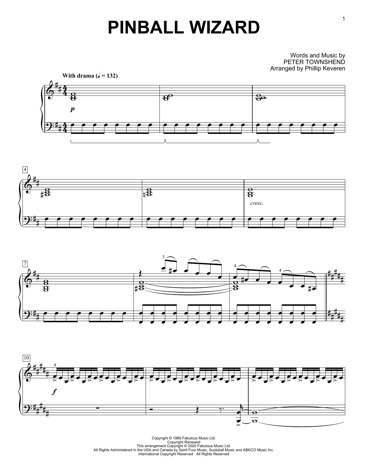 Download The Who Pinball Wizard [Classical version] (arr. Phillip Keveren) Sheet Music and learn how to play Piano Solo PDF digital score in minutes