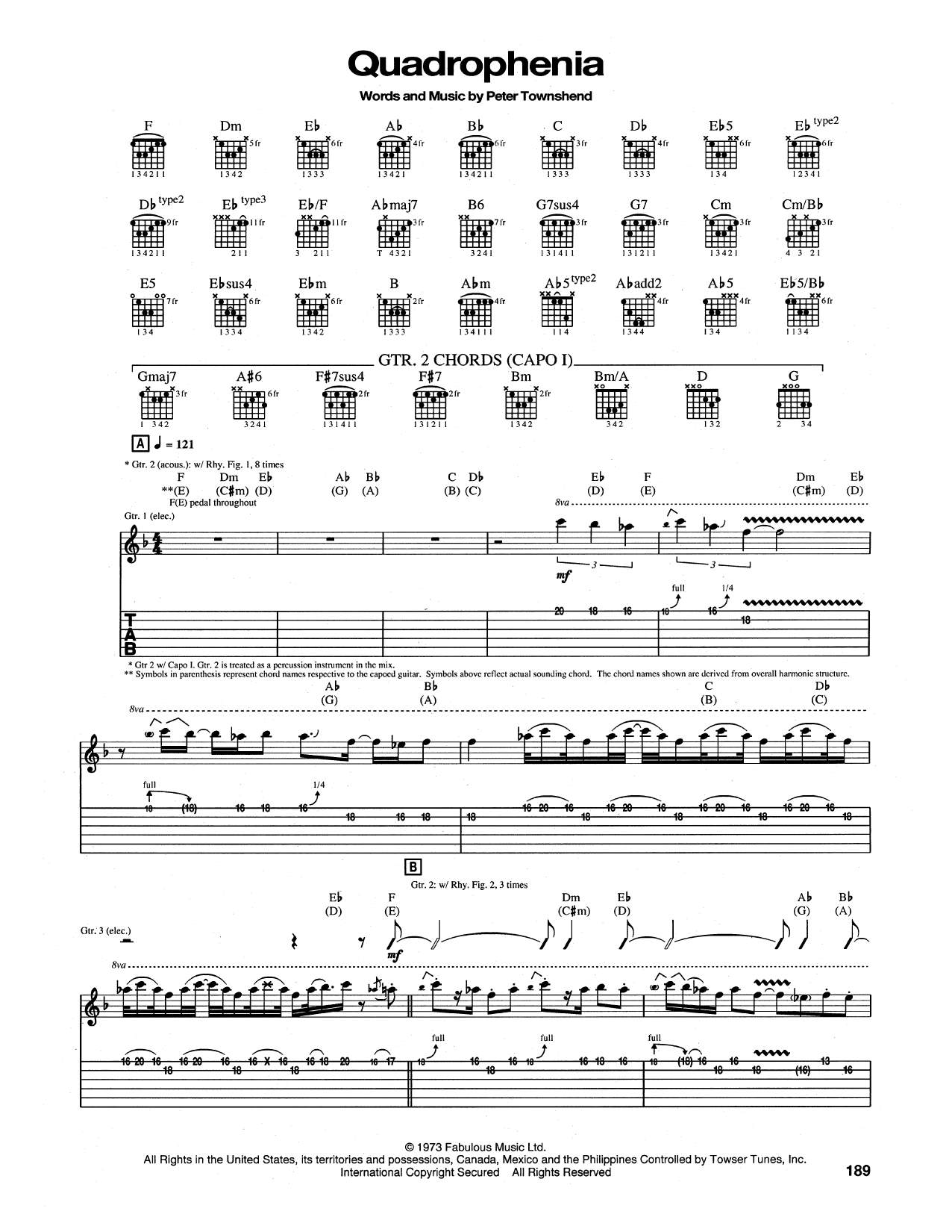 Download The Who Quadrophenia Sheet Music and learn how to play Piano, Vocal & Guitar Chords (Right-Hand Melody) PDF digital score in minutes