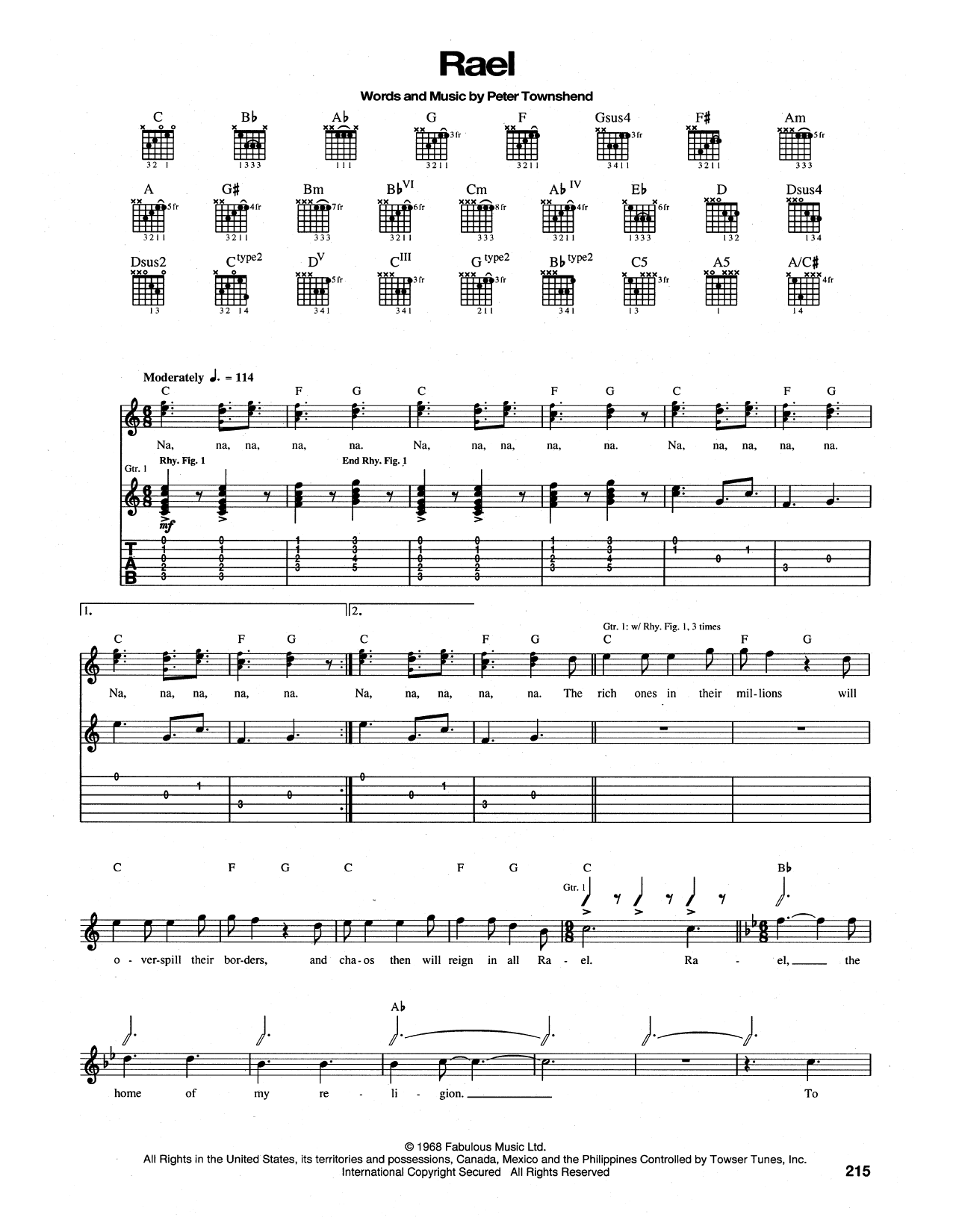 Download The Who Rael Sheet Music and learn how to play Lyrics & Chords PDF digital score in minutes