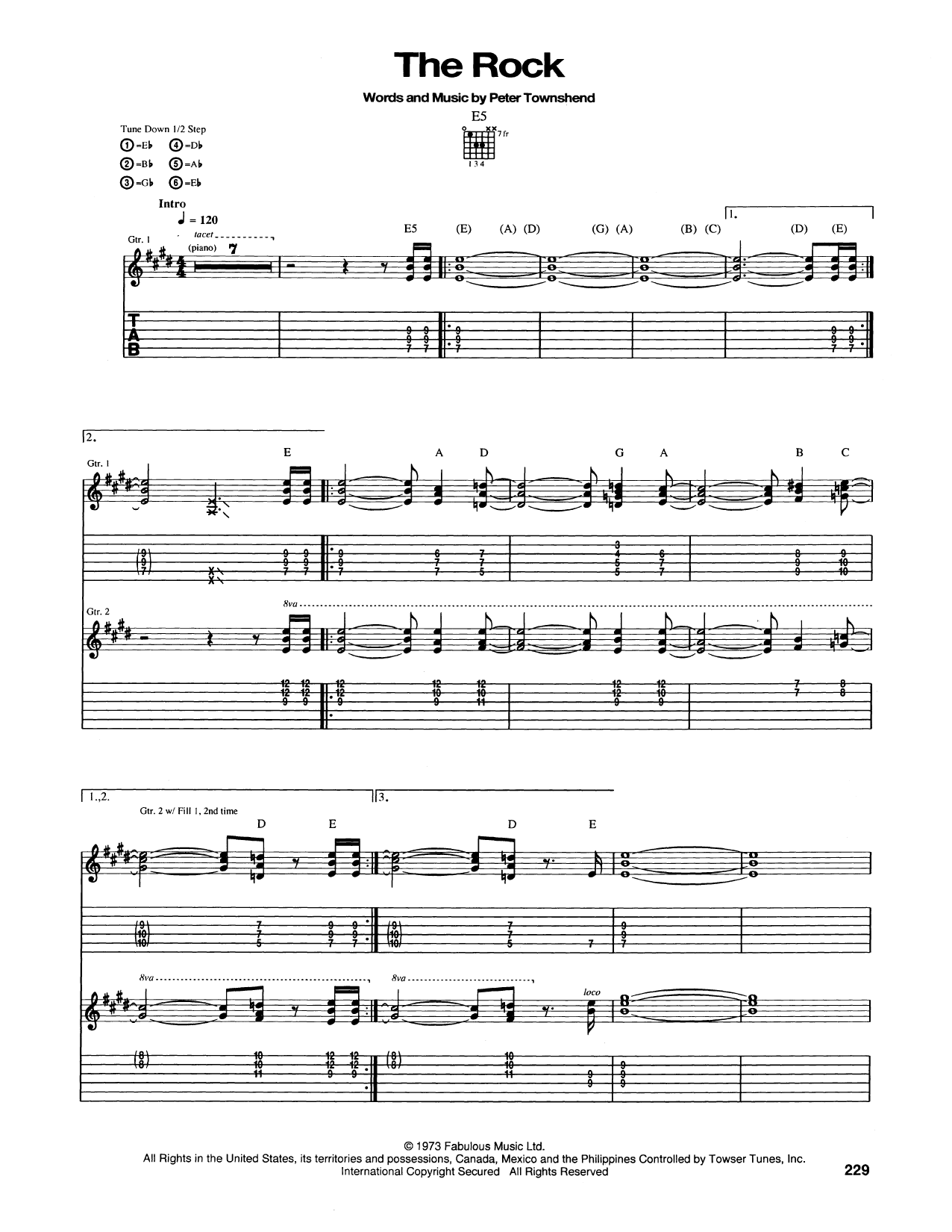 Download The Who The Rock Sheet Music and learn how to play Guitar Tab PDF digital score in minutes