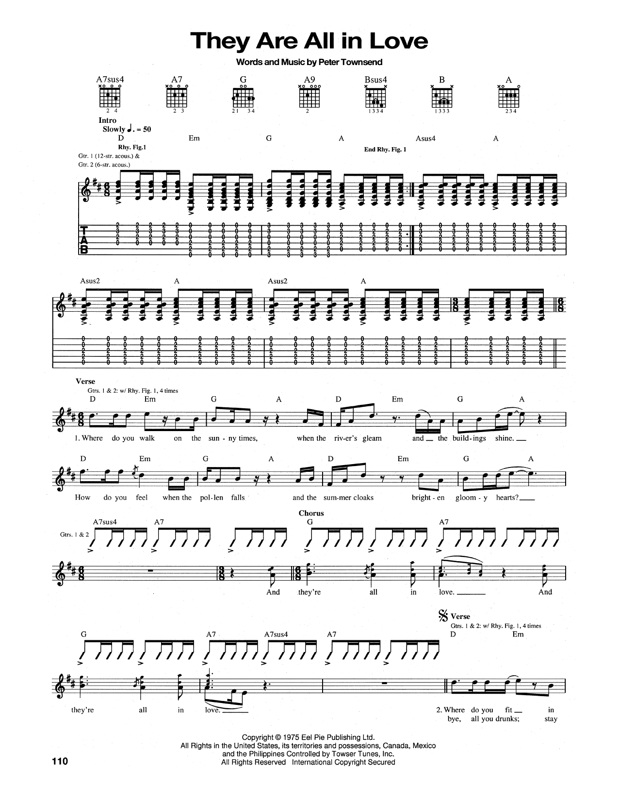 Download The Who They Are All In Love Sheet Music and learn how to play Guitar Tab PDF digital score in minutes