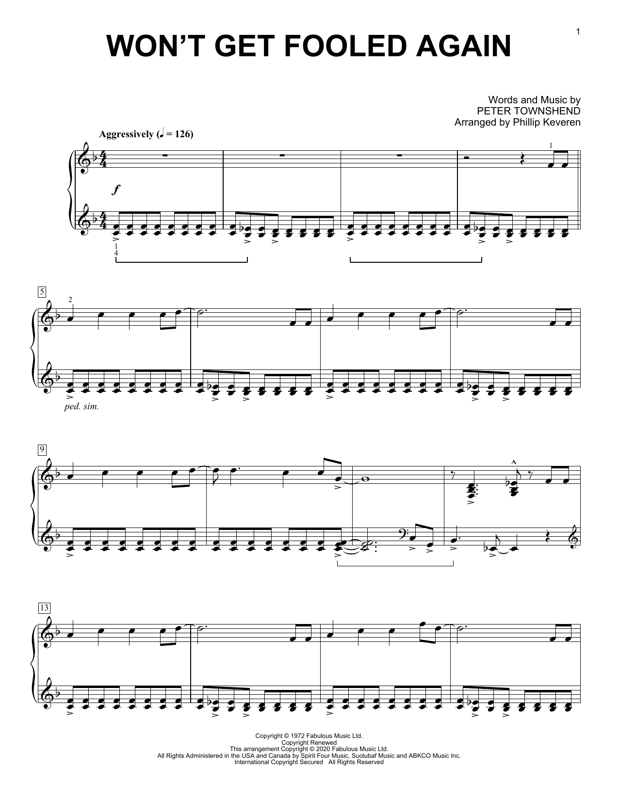 Download The Who Won't Get Fooled Again [Classical version] (arr. Phillip Keveren) Sheet Music and learn how to play Piano Solo PDF digital score in minutes