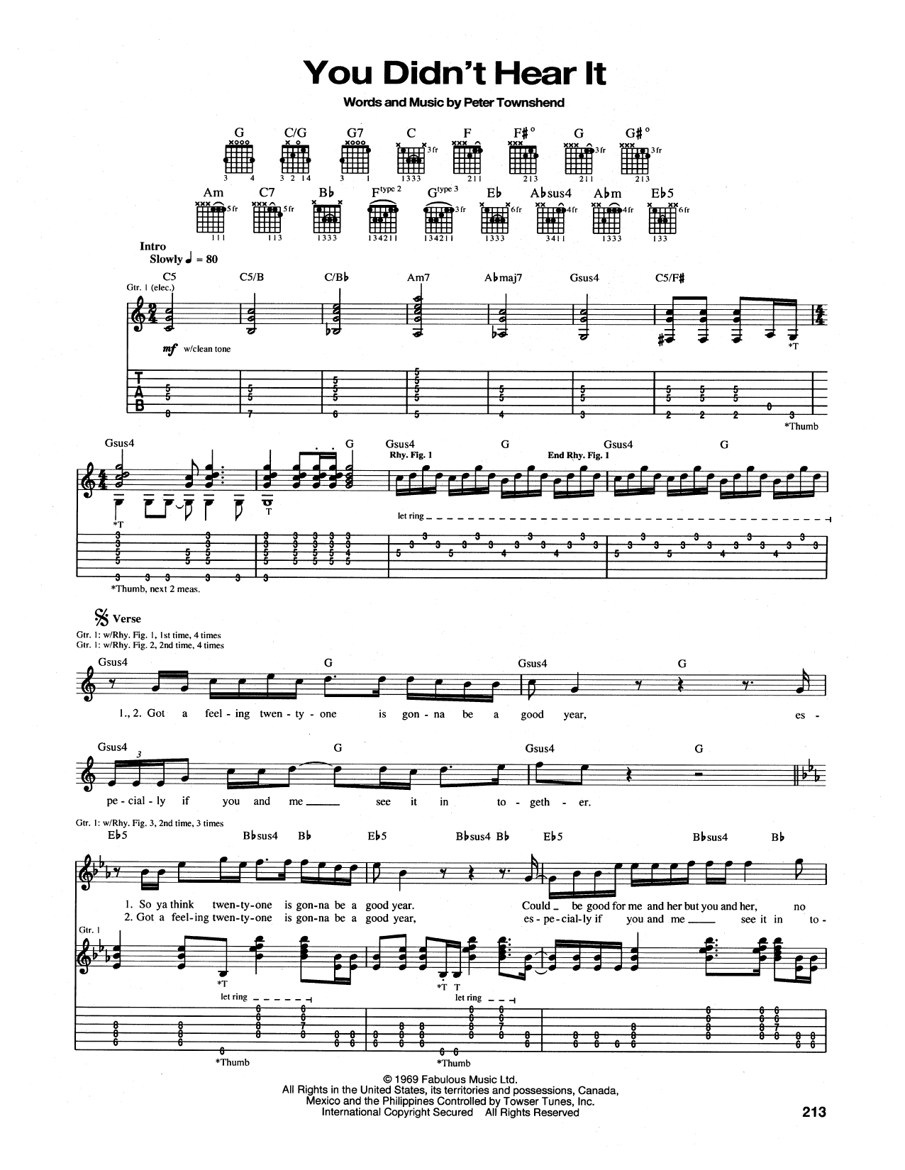 Download The Who You Didn't Hear It Sheet Music and learn how to play Guitar Tab PDF digital score in minutes