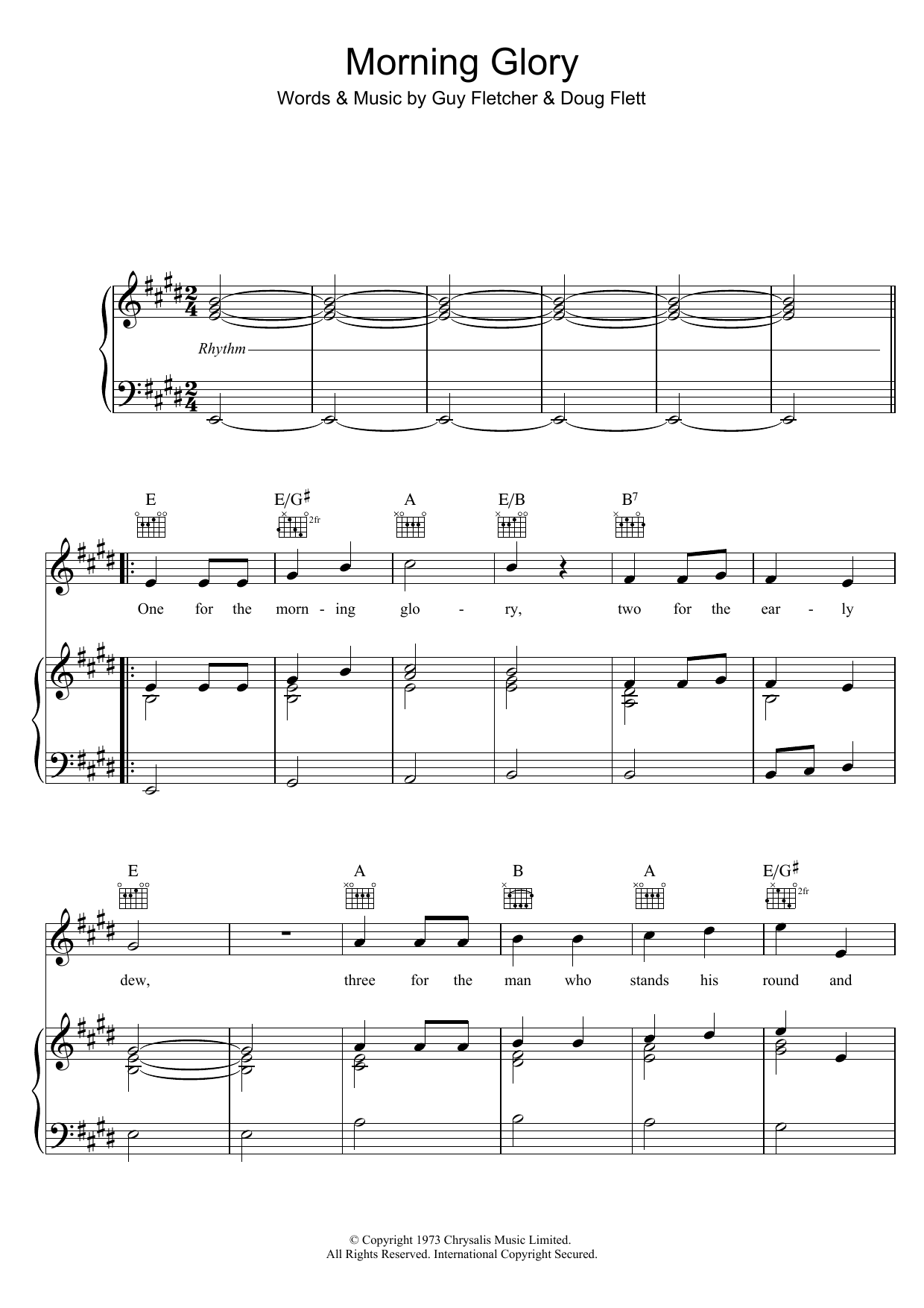 Download The Wurzels Morning Glory Sheet Music and learn how to play Piano, Vocal & Guitar (Right-Hand Melody) PDF digital score in minutes