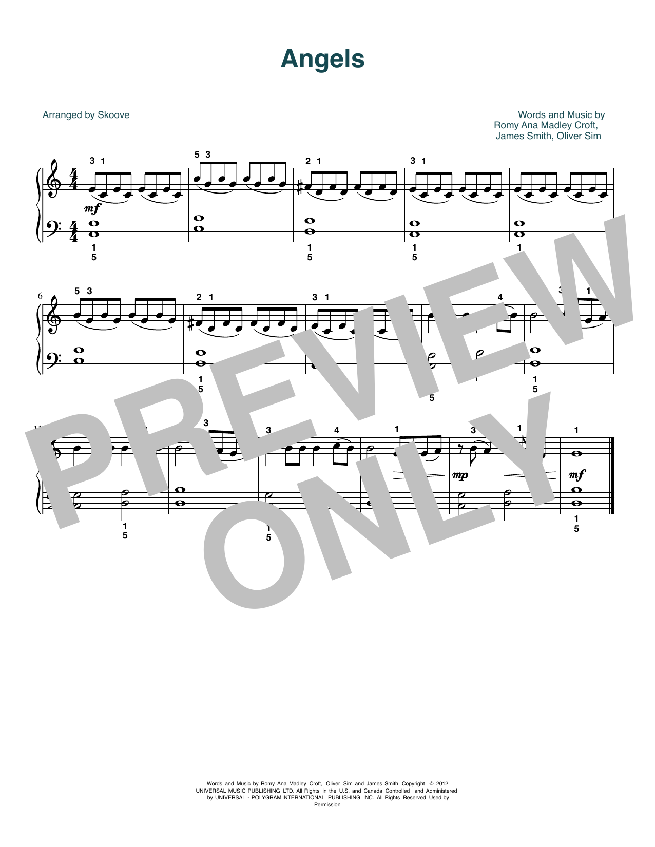 Download The XX Angels (arr. Skoove) Sheet Music and learn how to play Beginner Piano (Abridged) PDF digital score in minutes