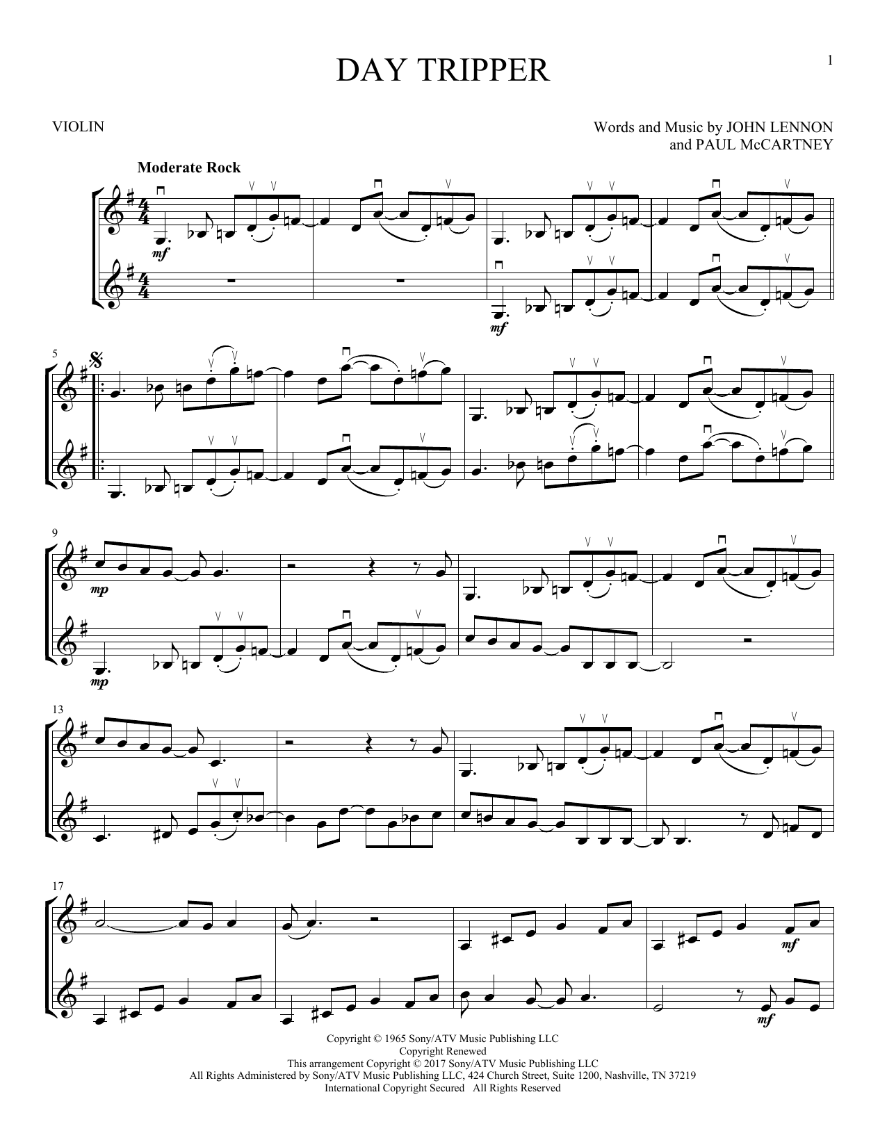 Download The Beatles Day Tripper Sheet Music and learn how to play Guitar Tab PDF digital score in minutes
