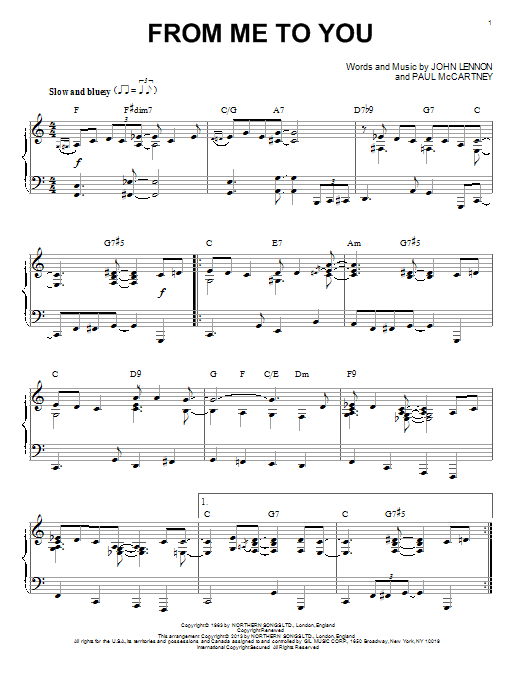 The Beatles From Me To You Sheet Music Notes Chords Piano Download Rock 150659 Pdf