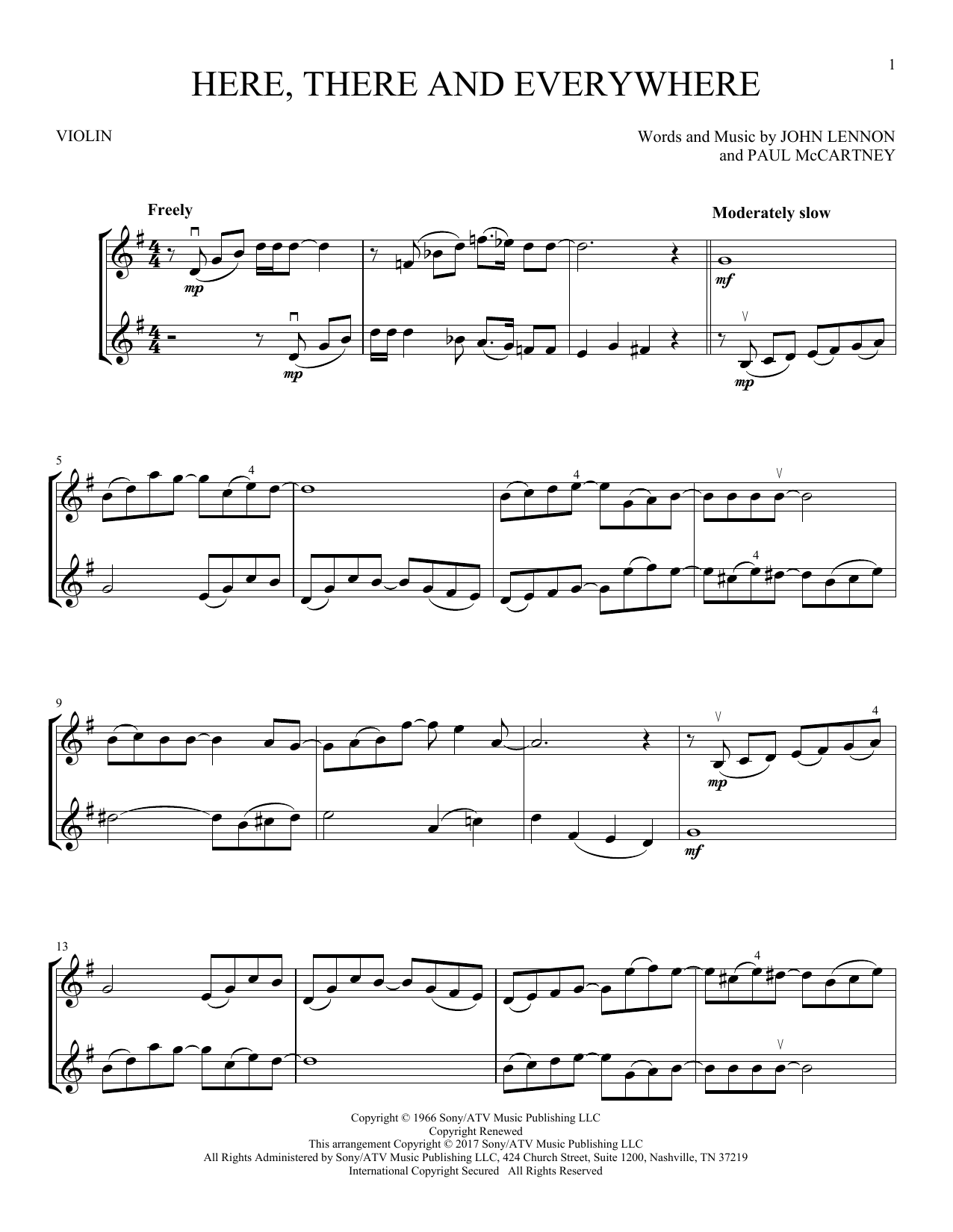 Download The Beatles Here, There And Everywhere Sheet Music and learn how to play Guitar Tab PDF digital score in minutes