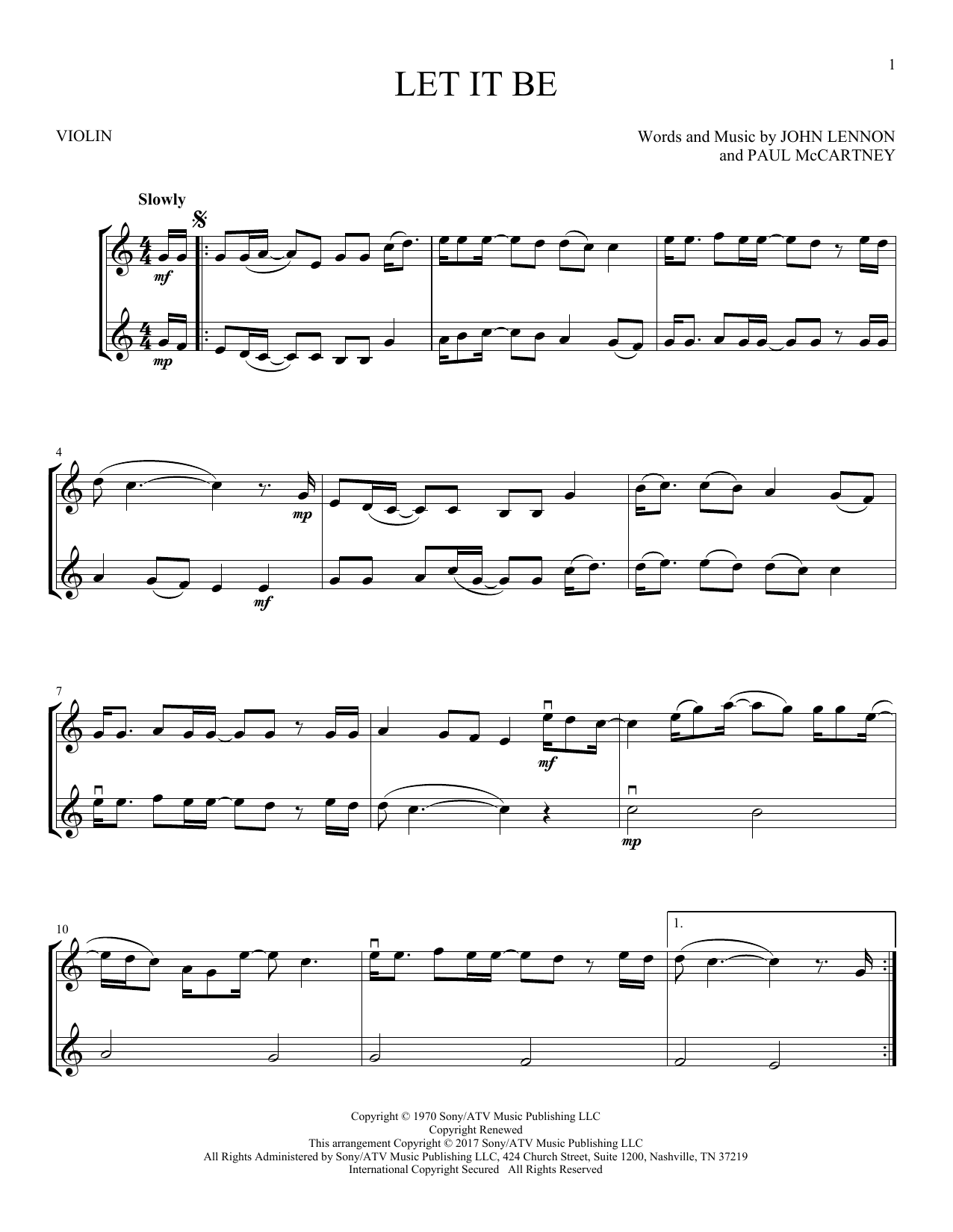 The Beatles Let It Be Sheet Music Notes Chords Download Printable 