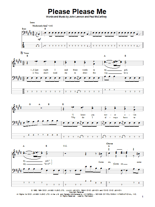 Download The Beatles Please Please Me Sheet Music and learn how to play Guitar Tab PDF digital score in minutes