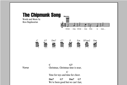 The Chipmunks "The Chipmunk Song" Sheet Music & Chords | Download 2