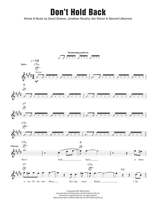 Download The Potbelleez Don't Hold Back Sheet Music and learn how to play Ukulele PDF digital score in minutes
