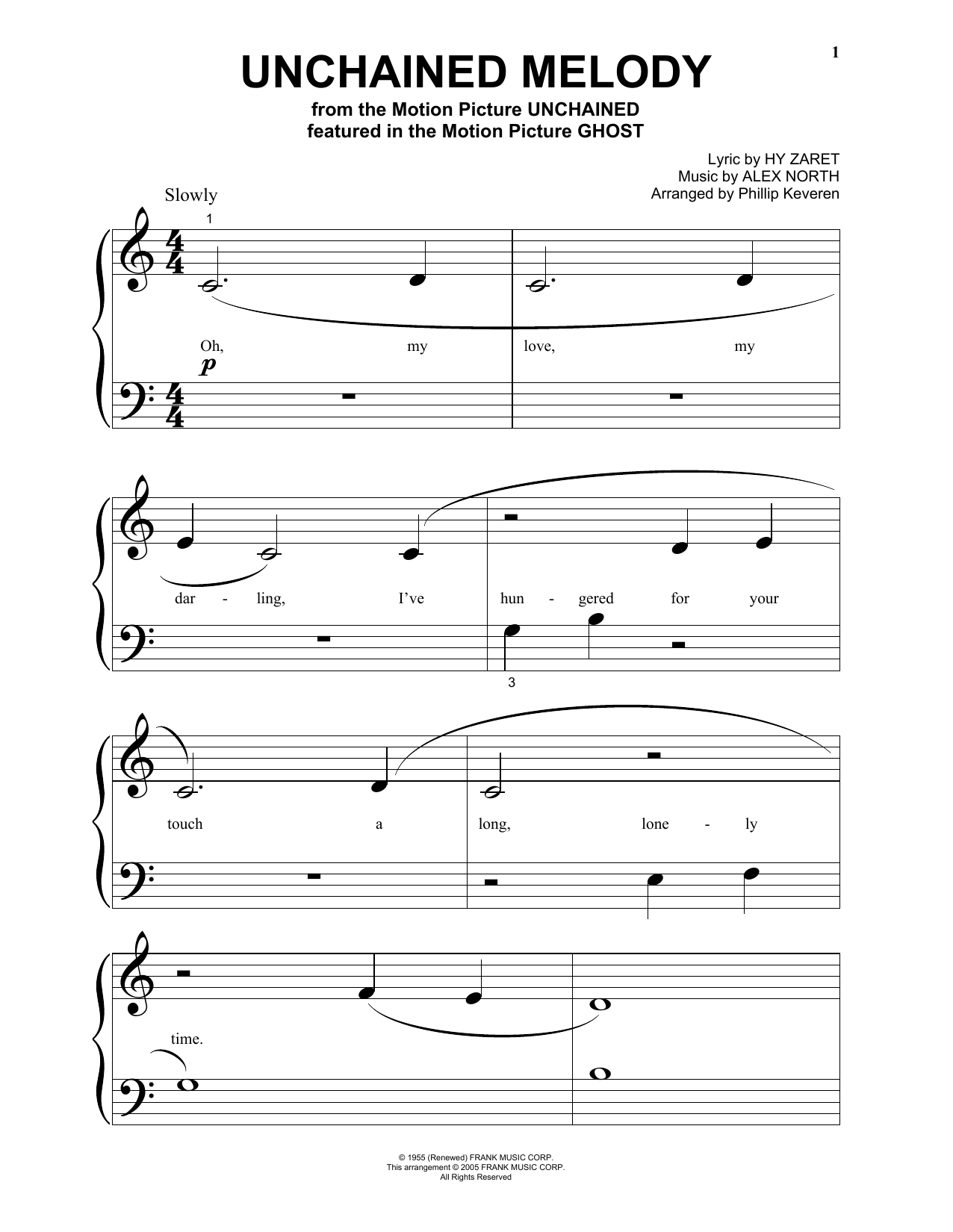 The Righteous Brothers Unchained Melody Arr Phillip Keveren Sheet Music And Chords Download 