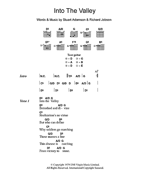 through the valley sheet music guitar