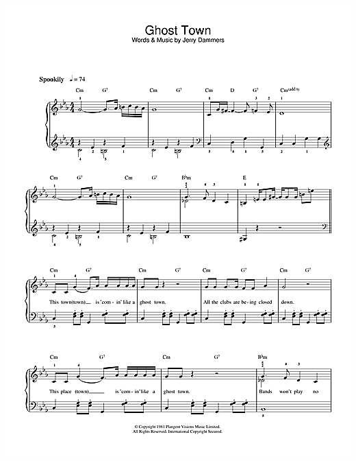 Download The Specials Ghost Town Sheet Music and learn how to play Ukulele PDF digital score in minutes