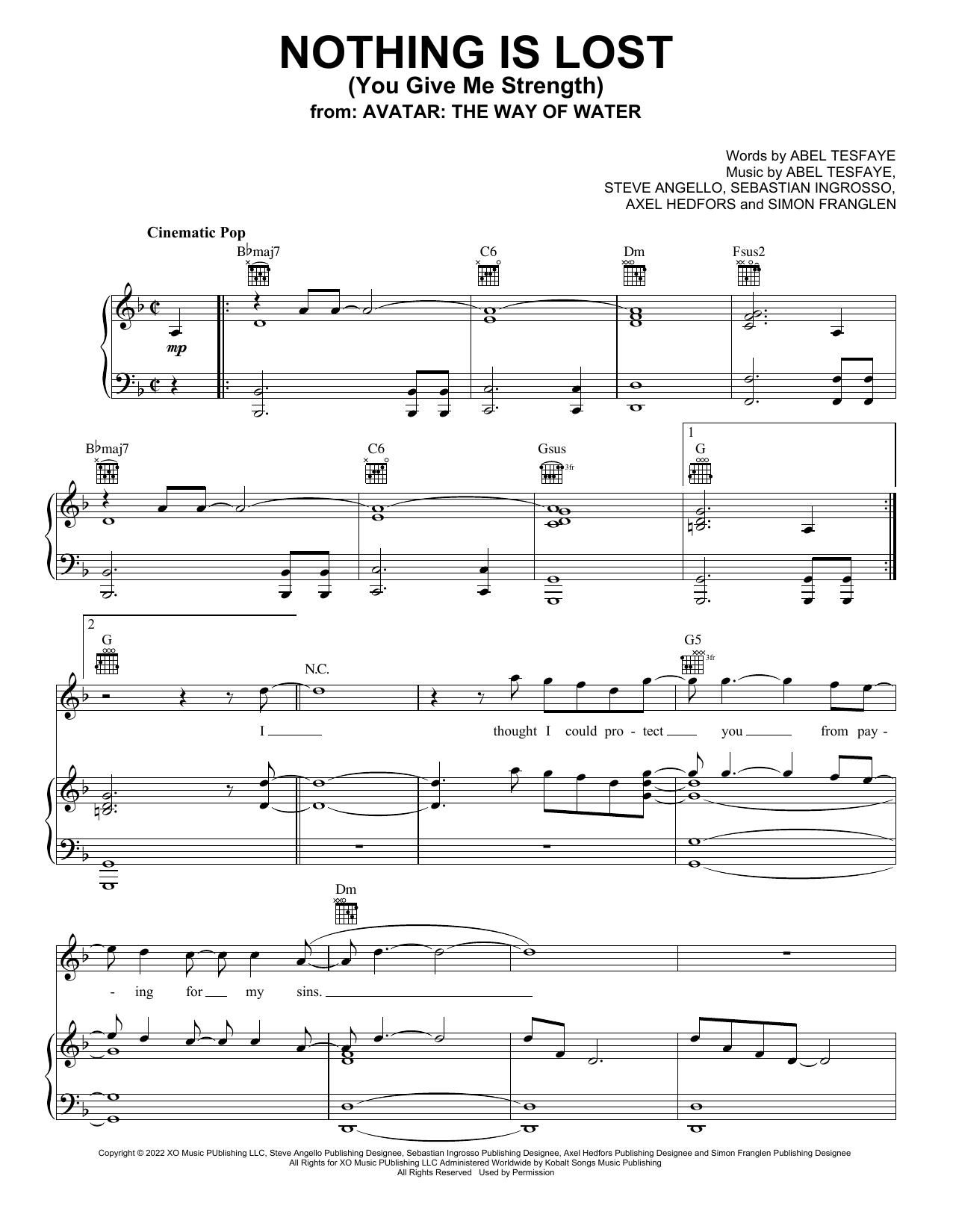 Download The Weeknd  Sheet Music and learn how to play Piano, Vocal & Guitar Chords (Right-Hand Melody) PDF score in minutes