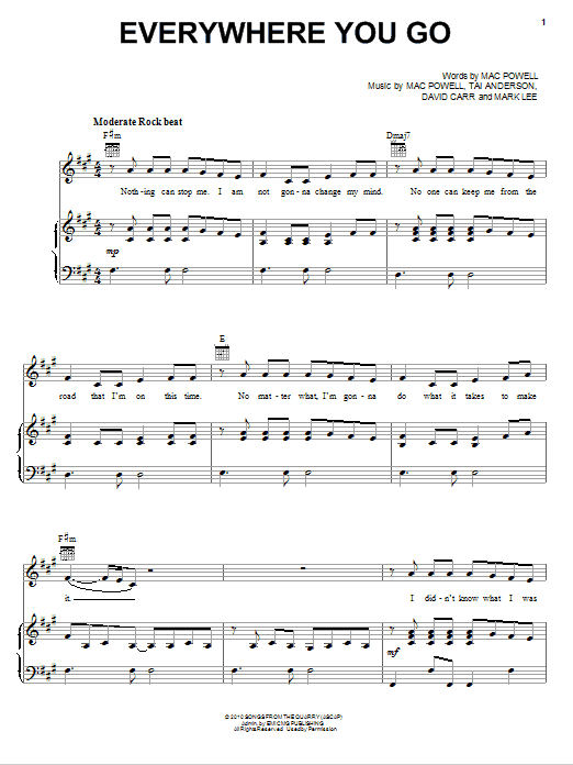 Download Third Day Everywhere You Go Sheet Music and learn how to play Piano, Vocal & Guitar (Right-Hand Melody) PDF digital score in minutes