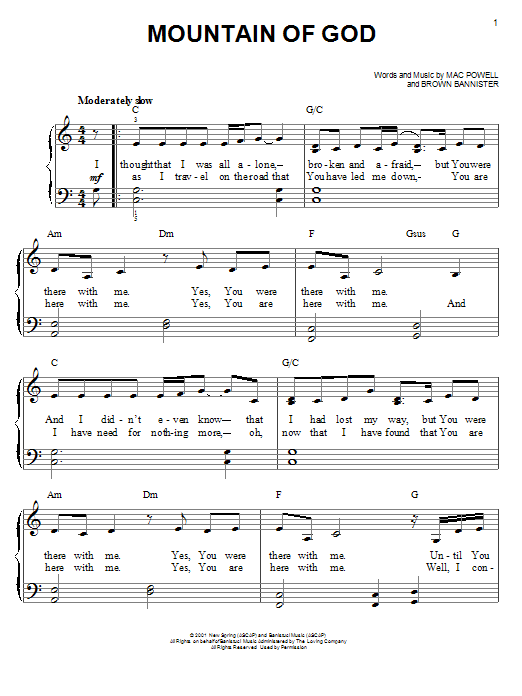 Download Third Day Mountain of God Sheet Music and learn how to play Easy Guitar PDF digital score in minutes