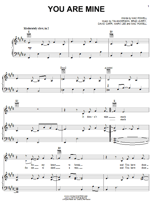Download Third Day You Are Mine Sheet Music and learn how to play Guitar Tab Play-Along PDF digital score in minutes