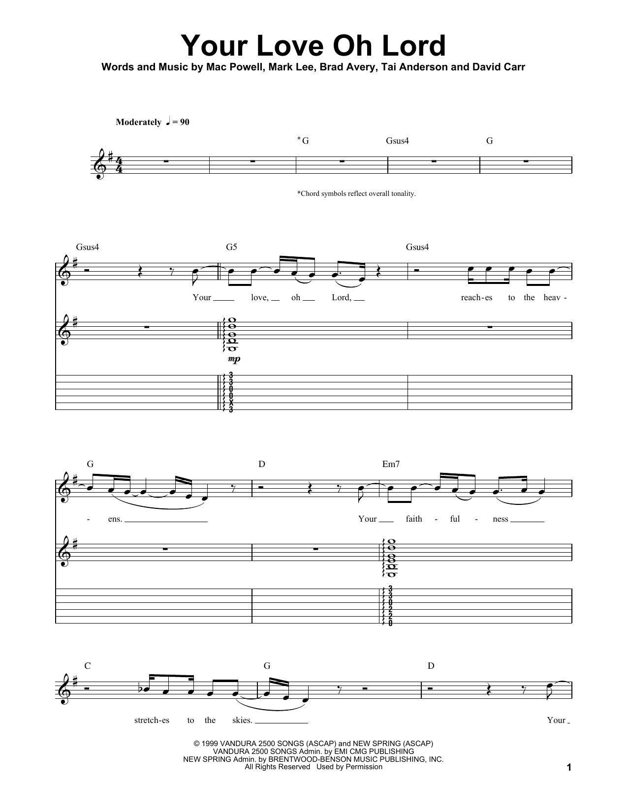 Download Third Day Your Love Oh Lord Sheet Music and learn how to play Melody Line, Lyrics & Chords PDF digital score in minutes