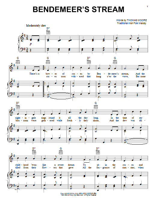 Download Thomas Moore Bendemeer's Stream Sheet Music and learn how to play Easy Guitar Tab PDF digital score in minutes