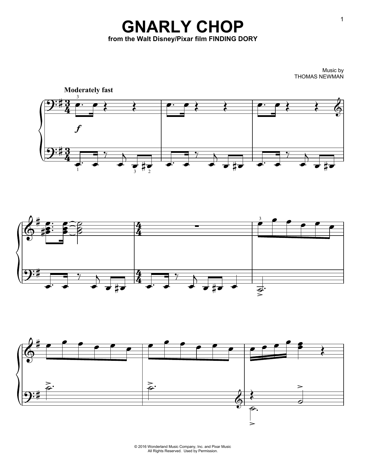 Download Thomas Newman Gnarly Chop Sheet Music and learn how to play Piano PDF digital score in minutes