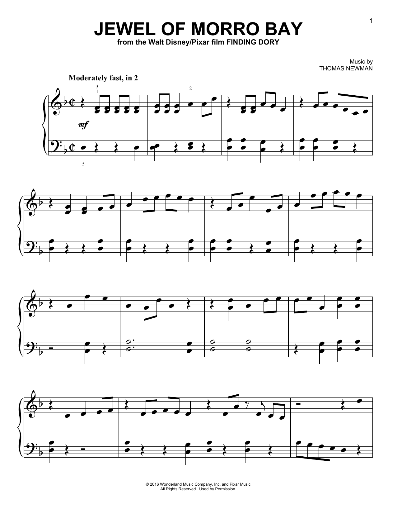 Download Thomas Newman Jewel Of Morro Bay Sheet Music and learn how to play Piano PDF digital score in minutes